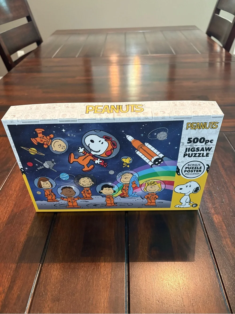 Peanuts Snoopy 500 piece puzzle with Snoopy and friends in space #peanuts #space